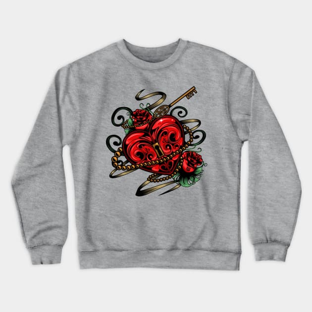 Key To My Heart Crewneck Sweatshirt by adamzworld